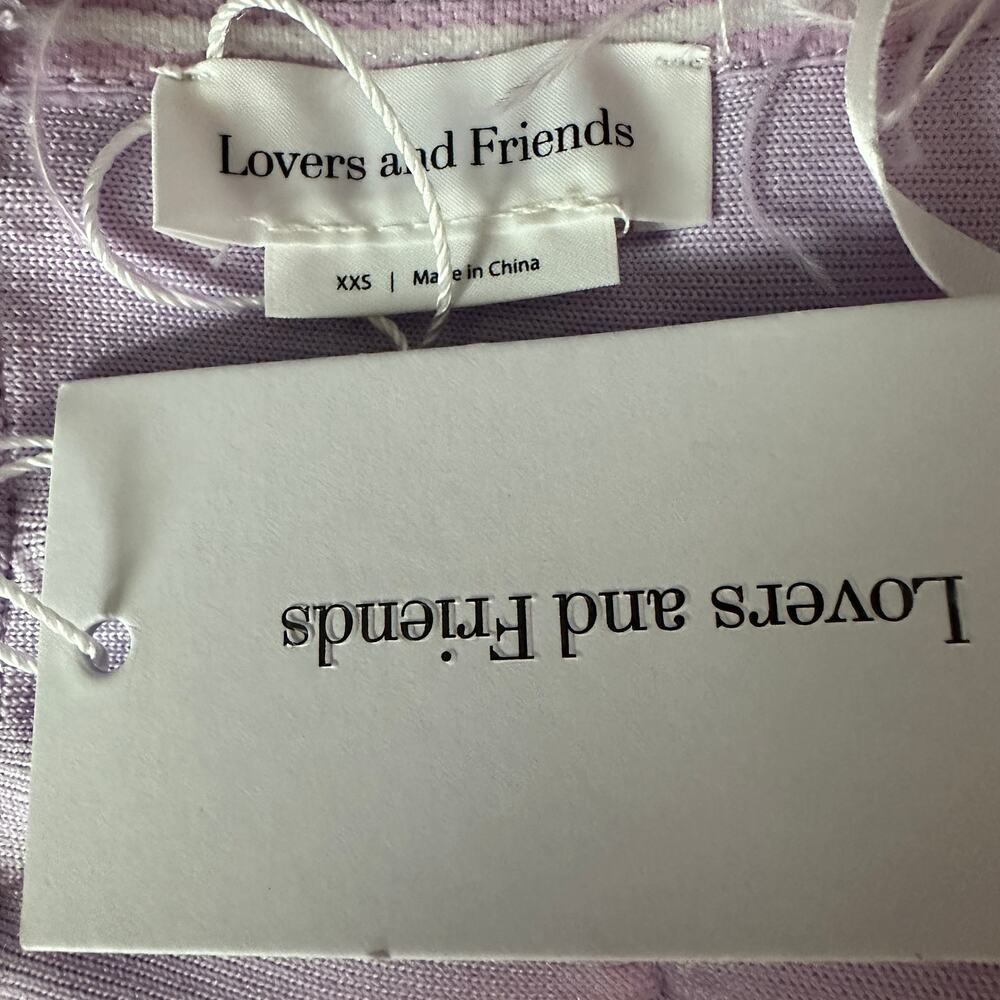 Lovers + Friends Lavender Bustier Top XXS Purple Feathers Pinup Revolve $158 NEW - Picture 7 of 7